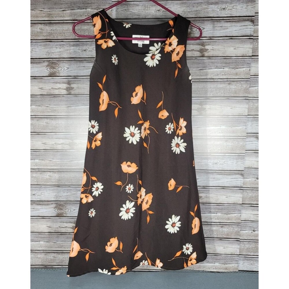 Vintage Studio I Retro Brown with Floral Print Cottagecore 90s Dress Size 6P